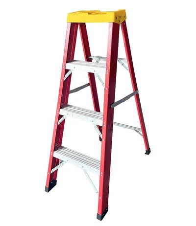 Doule-sided Fiberglass Ladder 4 Cov kauj ruam