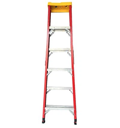 6 Kauj Ruam Fiberglass Ladder Nrog Yas Tool Box